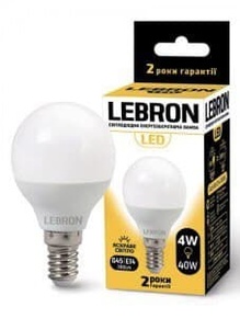 Led лампа LEBRON G45 4W e14 4100K