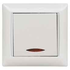 Вимикач Прохідний З Підсвіткою Luxel PRIMERA Білий