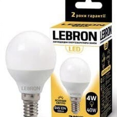 Led лампа LEBRON G45 4W e14 3000K