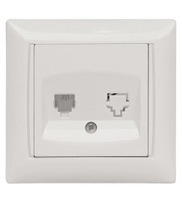 Розетка телефонна Luxel PRIMERA Біла