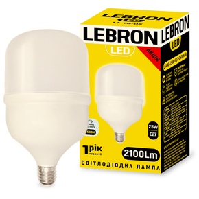 LED лампа LEBRON L-А90, 25W, E27, 6500K, 2100Lm.