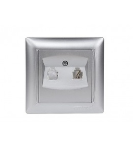 Розетка телефонна Luxel PRIMERA Срібло