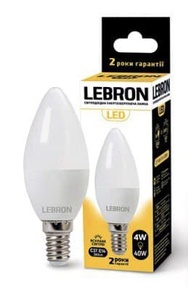Led лампа LEBRON C37 4W e14 3000K