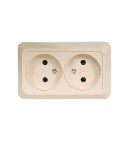 Розетка подвійна Luxel OPERA крем