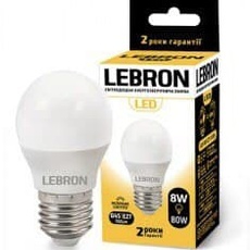 Led лампа LEBRON G45 8W e27 4100K