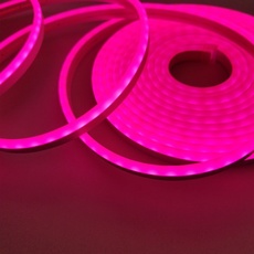 Світлодіодний неон 12V 6х12мм рожевий IP68