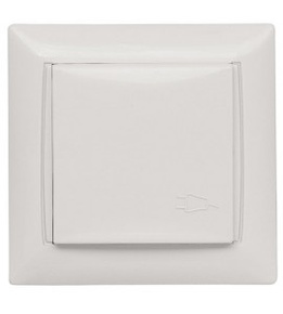 Розетка с заземлением и крышкой Luxel PRIMERA белая