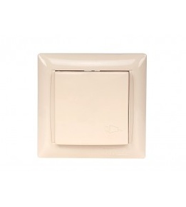 Розетка с заземлением и крышкой Luxel PRIMERA крем