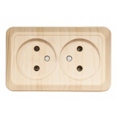 Розетка двойная Luxel OPERA сосна