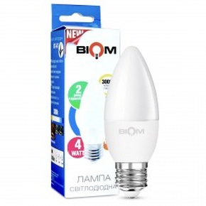 Светодиодная лампа Biom  C37 4W E27 3000К