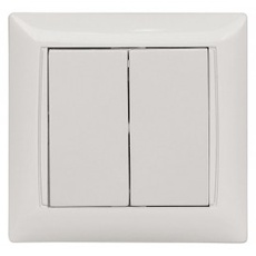 Вимикач Подвійний Luxel PRIMERA Білий