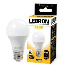 LED лампа Lebron A60 8W 4100K