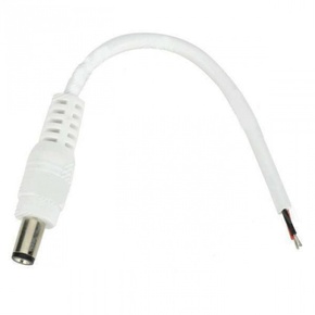 Коннектор mini Jack папа с проводом, 15см белый