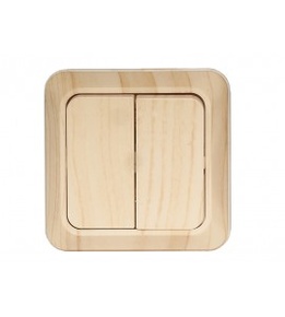 Выключатель двойной Luxel OPERA сосна