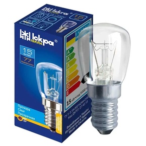 Лампа накаливания ІСКРА 15Вт Е14 для холодильника
