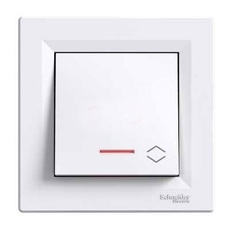 Вимикач Schneider Electric Asfora 1-Кл Білий З Підсвічуванням Прохідний
