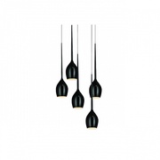 Люстра AZZARDO IZZA 5 pendant black MD1288A-5BL