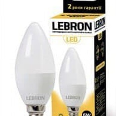 Led лампа LEBRON C37 6W e14 3000K