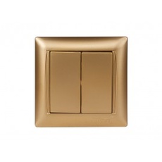 Вимикач Подвійний Luxel PRIMERA Золотий