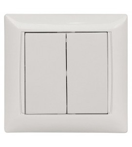 Вимикач Подвійний Luxel PRIMERA Білий
