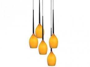 Люстра AZZARDO IZZA 5 pendant amber MD1288A-5AM