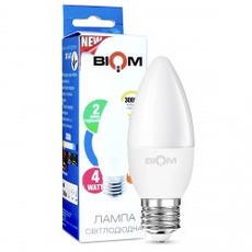 Светодиодная лампа Biom  C37 4W E27 4500К