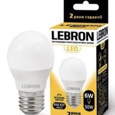 Led лампа LEBRON G45 6W e27 3000K