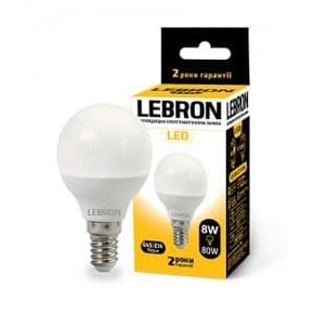 Led лампа LEBRON G45 8W e14 4100K