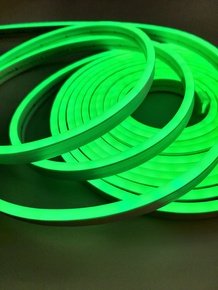 Світолодіодний неон 12V 6х12мм зелений IP68