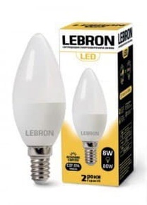 Led лампа LEBRON C37 8W e14 4100K