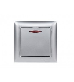 Вимикач З Підсвічуванням Luxel PRIMERA Срібло