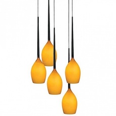 Люстра AZZARDO IZZA 5 pendant amber MD1288A-5AM