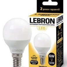 Led лампа LEBRON G45 6W e14 3000K