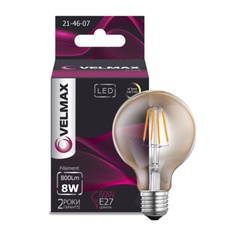 Лампа VELMAX Filament-Amber G95  8W E27