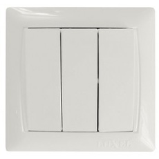 Вимикач Потрійний Luxel PRIMERA Білий