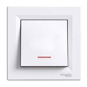 Вимикач Schneider Electric Asfora 1-Кл Білий З Підсвічуванням