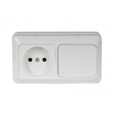 Блок розетка + выключатель  Luxel OPERA