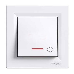 Вимикач Schneider Electric Asfora 1-Кл Білий З Підсвічуванням Прохідний