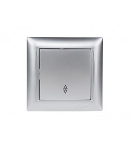 Выключатель проходной Luxel PRIMERA серебро