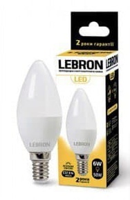 Led лампа LEBRON C37 6W e14 3000K