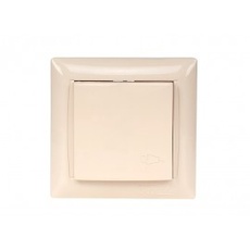 Розетка с заземлением и крышкой Luxel PRIMERA крем