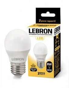 Led лампа LEBRON G45 8W e27 4100K