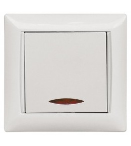 Вимикач З Підсвічуванням Luxel PRIMERA Білий