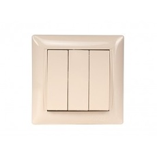 Вимикач Потрійний Luxel PRIMERA Крем